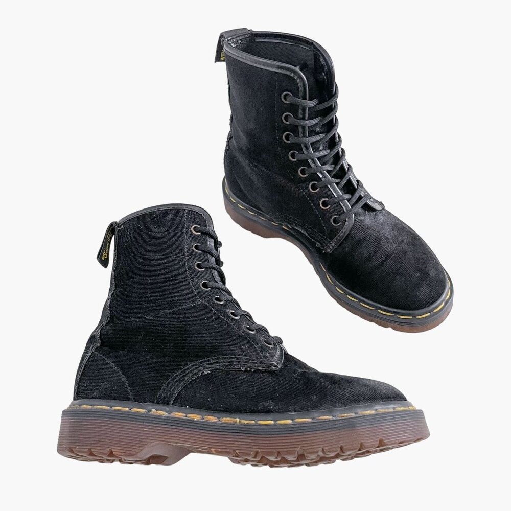 Dr. Martens Black Suede Combat Boots